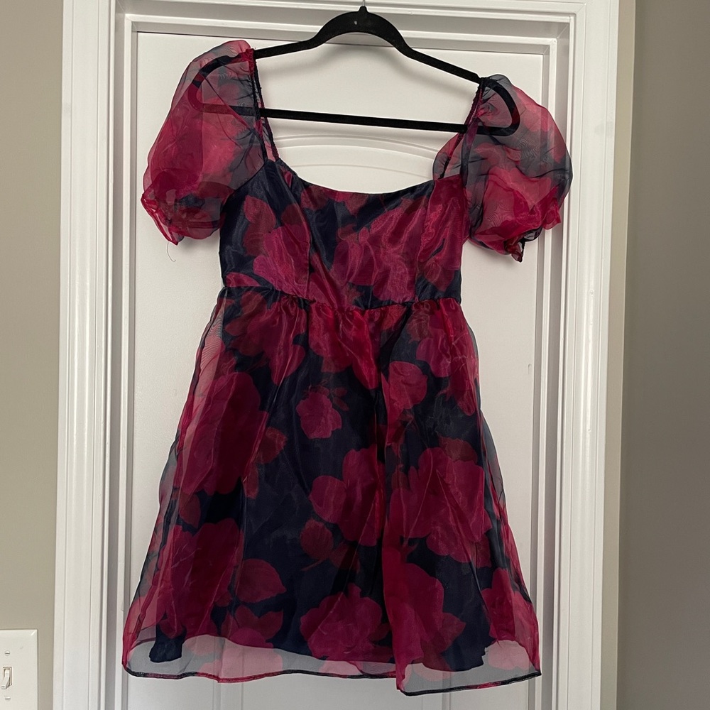 B.Darlin Floral Puff Sleeve Dress